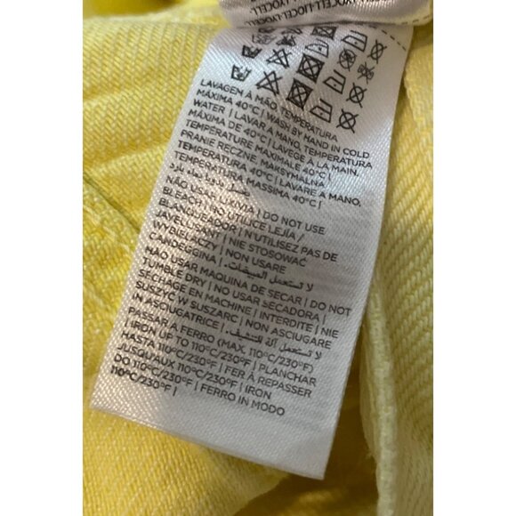 Parfois Womens Yellow Denim Jeans Size M  Boho Casual Relaxed - Picture 4 of 6